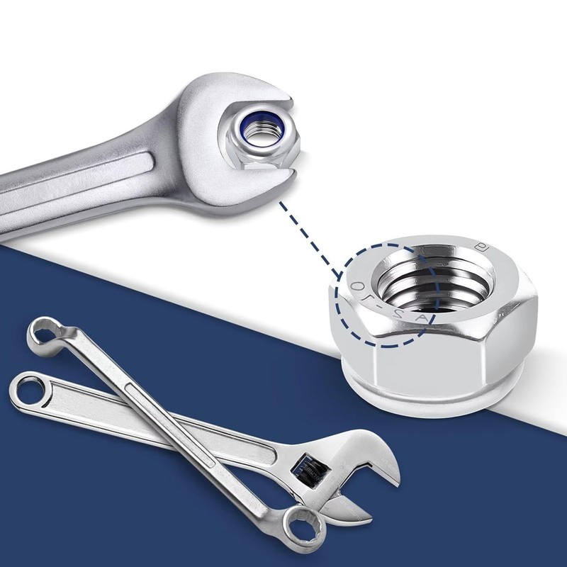 Pack of 10 Hex Nuts M10, Locking Nuts Stainless Steel