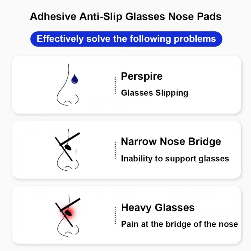 Eyeglass Nose Pads, Soft Silicone Adhesive Nose Pads for Glasses,