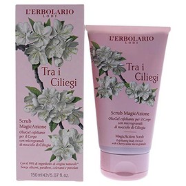 LErbolario Lerbolario magicaction scrub - tra i ciliegi - floral, fruity scent - exfoliating body oil-gel with cherry stone micro-granules, cruelty...