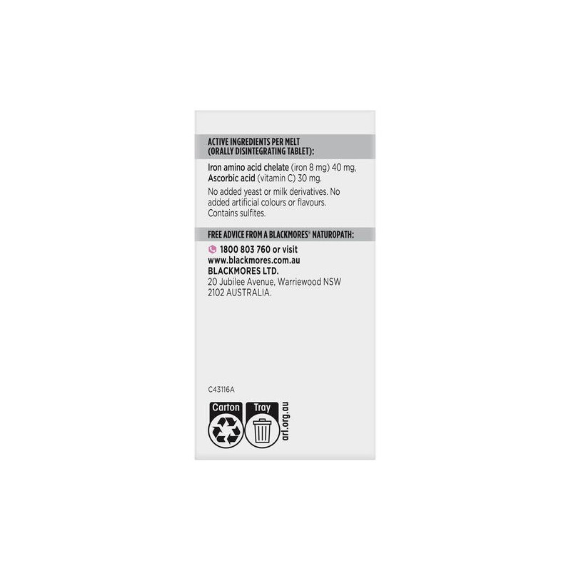 Blackmores Iron Rapi-Melt 90 Tablets