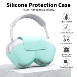Jiunai Smart Case for AirPods Max Headphone, Enable Sleep Mode Soft Silicone Anti Scratch Protective Magnetic Close Dustproof Portable Travel Carry Storage Case Compatible with AirPods Max 2020 Green