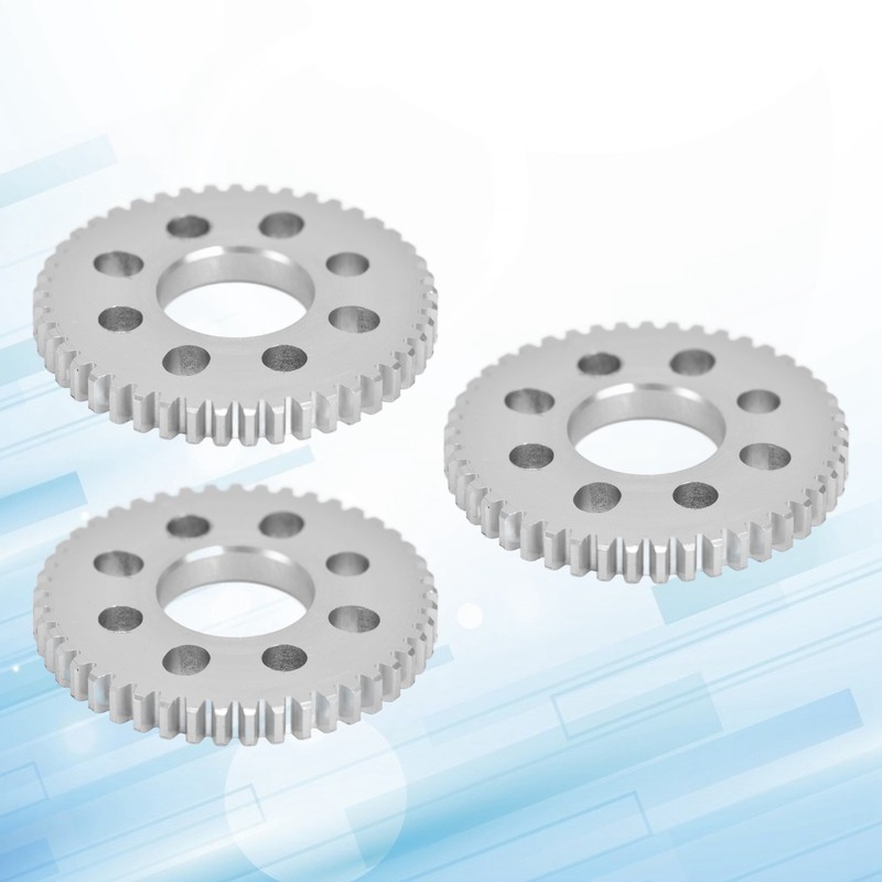 3Pcs Spur Gear 8 Holes Aluminium 4mm Thickness 14mm Centre