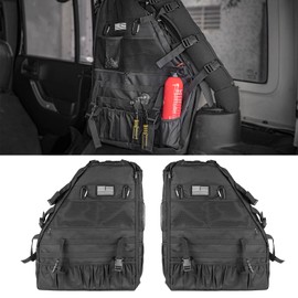 Riasdy Roll Bar Storage Bag Multi-Pockets Tool Kits Cargo Bags for 1997-2024 Jeep Wrangler JK TJ LJ & Unlimited JL 4-Door with Saddlebag Tool Kit Camping Accessories