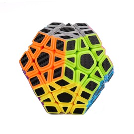 LEIDSANY Textura de Fibra de Carbono Coloreada Cubo mágico,Cubos de 3x3, 4x4, 5x5 y poligonales para Elegir