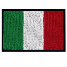EmbTao Italy Flag Embroidered Patch Italian Fastener Hook & Loop National Emblem