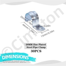 Cimeton 30Pcs 1/2 Inch One Hole Pipe Strap Single Hole Pipe Clamp One Hole Strap Zinc Plated Steel EMT Pipe Straps with 1 Hole EMT Conduit Clamp for EMT Conduit Pipe Fixing