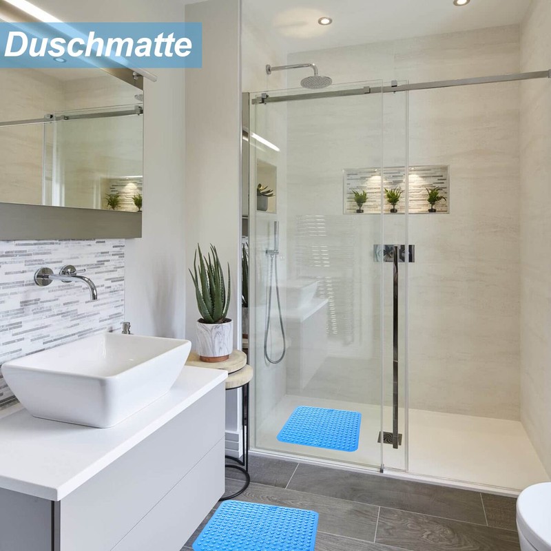 Shower Mat 48 x 48 cm Suction Cup Washable Square