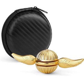 Aring Golden Fidget Stainless Steel Gear Spinner Cube Fingertip Spinning Top Strain Suitable for Ages 6 and Up.