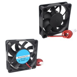 Jopto 2PCS Mini Silent Brushless Cooling Fan 60x60x15mm 6015 DC 12V Fan With 2 Pin Terminal Compatible With TV Box Projector PC CPU Computer Cases For DIY With 30cm 11.81inch Cable