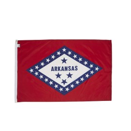 Allied Flag - 5' x 8' Outdoor Nylon Arkansas State Flag - Made In USA - Vivid Color and Fade Resistant - Reinforced Hem and Brass Grommets