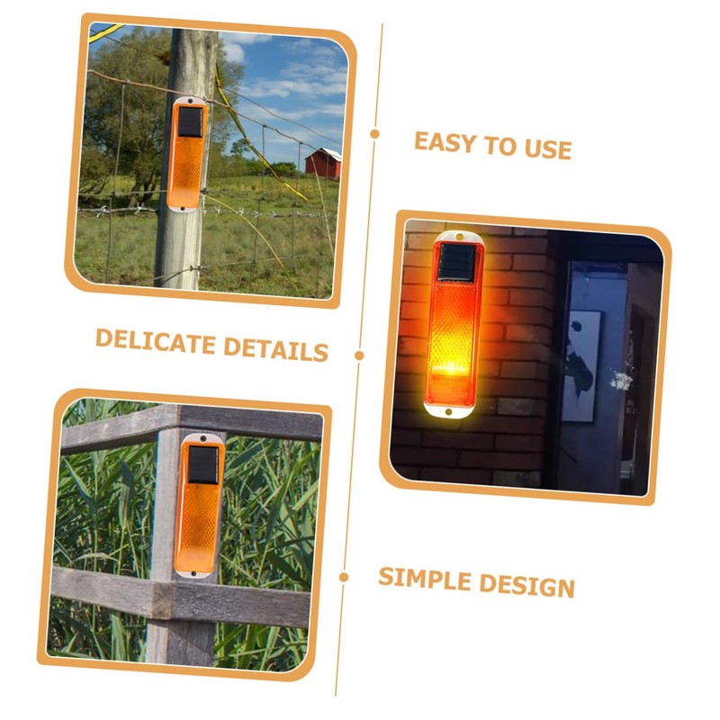 BUGUUYO Solar Warning Light Solar Caution Lamp for Garden and