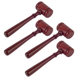 AUEAR, 4 Pack Wooden Judge Gavel Mini Judge Gavels Judge Auction Sale Wooden Gavel Judgment Gavel Prop for Cosplay Party Judge Costume Accessories(Color C)