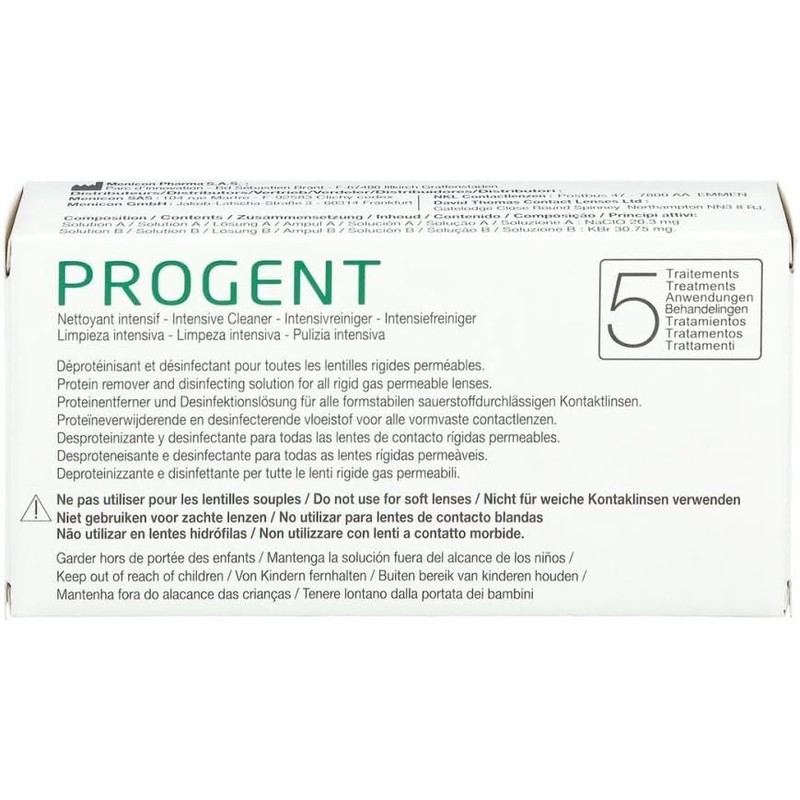 Menicon Progent SP Kontaktlinsen Intensivreiniger je 5 Ampullen A+B +