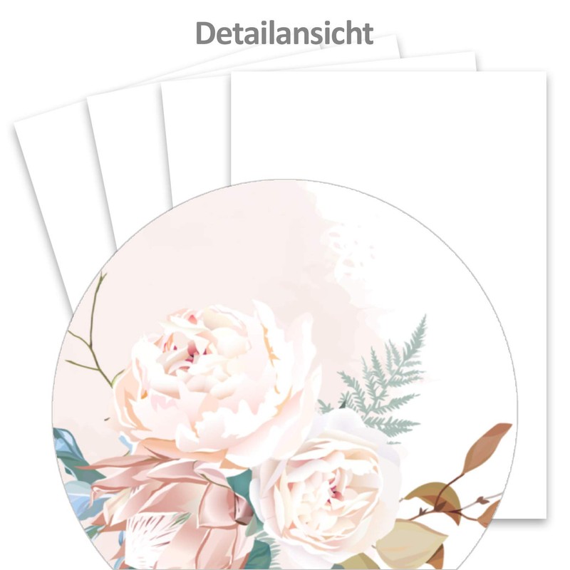 25 Letter Paper Sets DIN A5 - Natural Paper in