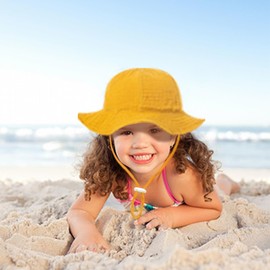 Baby Sun Hat Toddler Infant Cap Kid Beach Hats Swimsuit with UPF 50+ Protective Sunscreen Newborn Bucket Hat for Boys Girls (US, Age, 2 Years, 7 Years, Yellow)