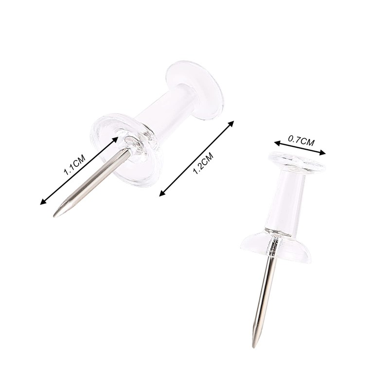Smukdoo Push Pin,100 PCS Plastic Thumb Tacks Clear Push Pins