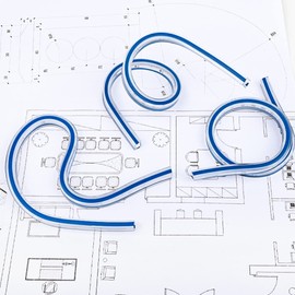 Smgda Flexible Curve Ruler 12 Inch Ruler Bendable Curve Template, Double Side Scale CM/INCH Rulers 3pcs for Engineering Drawing and Sewing Pattern Making Design Graphics Painting