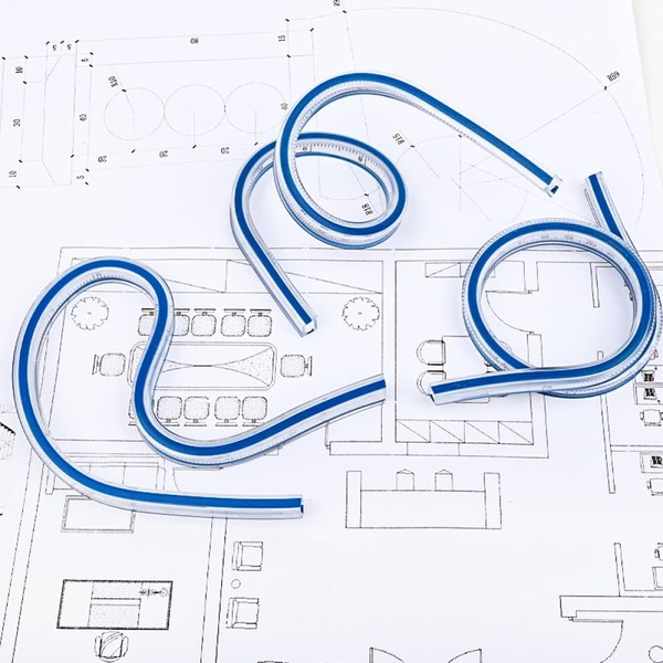 Smgda Flexible Curve Ruler 12 Inch Ruler Bendable Curve Template,