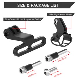 Out Front Camera Mount for GoPro Bicycle Holder for Cycling Lamp ( Black)