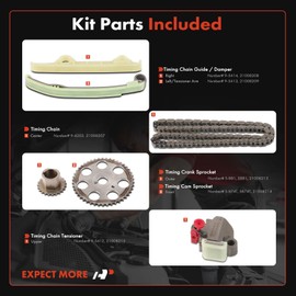 A-Premium 6-PC Engine Timing Chain Kit Compatible with Saturn SC1 1999-2002, SL 1999-2002, SL1 1999-2002, SW1 1999 - SOHC, L4 1.9L
