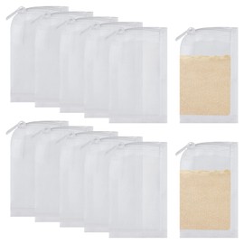 Gukasxi Pack of 12 Aquarium Small Filter Bags with Zipper, Reusable Nylon Mesh Media Mesh Bags with High Flow for Aquariums, Activated Carbon, Finer Particles (6 x 10 cm)