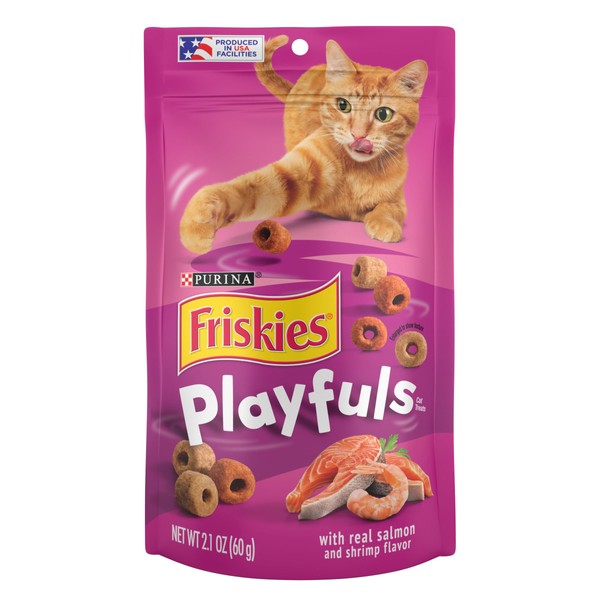 Purina Friskies Playfuls Salmon & Shrimp Dry Cat Treats - 2.1 oz. Pouch