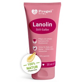 100% LANOLIN Nipple Ointment - 30 ml - PregniVital® Nursing Ointment for Nursing Mothers for Stressed, Dry and Sensitive Nipples - Hypoallergenic, Fragrance-Free