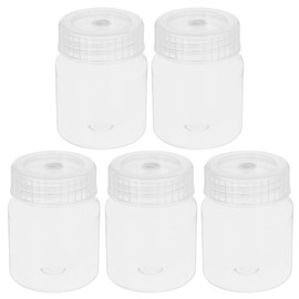 VOSAREA 5pcs Wide Mouth Lab Bottles for Chemical Storage and Tissue Culture Airtight Plastic Containers for Liquid Solid Applications