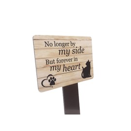 Cat Memorial Remembrance Plaque with Ground Stake - Perfect pet Tribute with a Choice of Remembrance Poems. Waterproof and Hardwearing. Shipped Globally. (Forever Hearts)