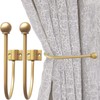 Adjustable Gold Curtain Holdbacks, Foldable Tiebacks for Heavy Drapes