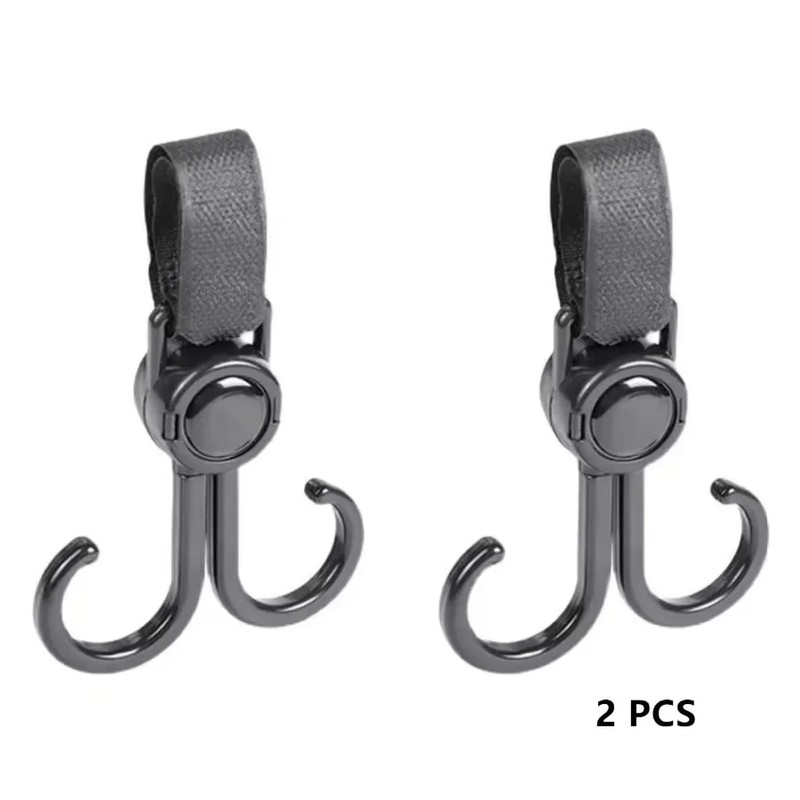 Stroller Hooks for Bags & Accessories – 360° Rotating Double