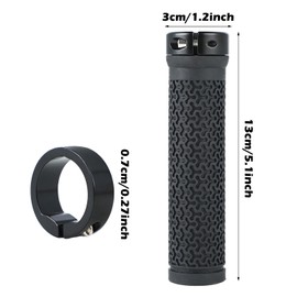 2Pcs Bike Handlebar Grips, Non-Slip Handlebar Grips with Allen Wrench,Mountain Bike Grips with Soft Anti-Slip Rubber Fit MTB, E-Bike, Hybrid, Scooter