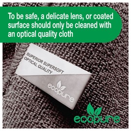 Ecopure Optical Quality Microfiber Cleaning Cloths: 3 Pack Of Extra Large (38x38cm) Superior Super Soft, Chemical Free, Highly Absorbent, Anti Static