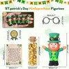 Lizgoxd 12Set St Patricks Day Mini Leprechaun Figurine Toys Small