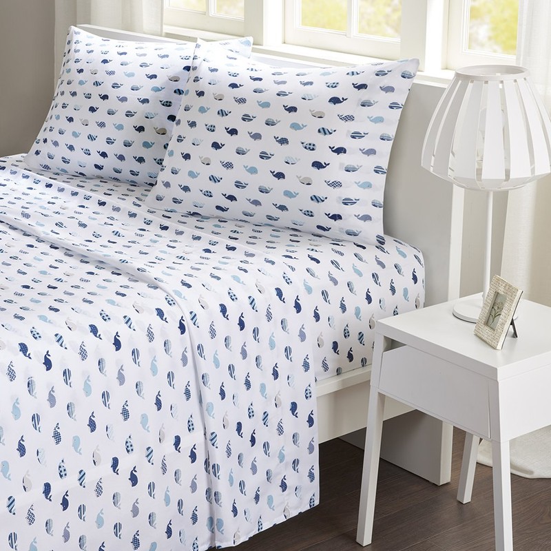 MI ZONE Printed Sheets, Twin, Blue