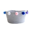 Kisangel 1Pc Cotton Rope Woven Storage Basket Soft Gray Yarn