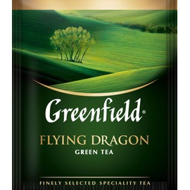 Greenfield Flying Dragon Green Tea Collection Finely Selected Speciality Tea 100 Double Chamber Teabags With Tags in Foil Sachets