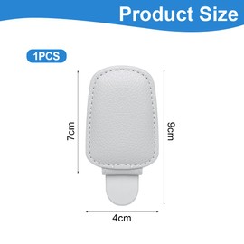 SGERUFZ Glasses Holder for Car Sun Visor, Leather Sunglasses Holder for Car Visor Accessories, Ticket Card Clip, Black