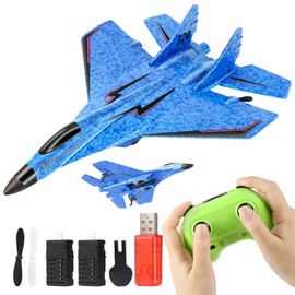 Liamostee RC Aeroplane 2.4GHz Remote Controlled, 2CH RC Aeroplane RTF for Beginners, Harvested Aeroplane with LED Light, Aeroplane Toy, Model Plane with for Beginners, Children, Adults