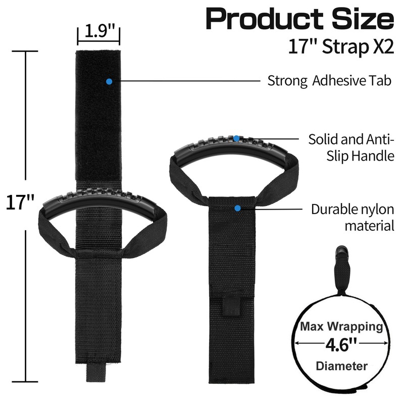Extension Cord Storage Straps 17", 2 Pack, Black
