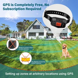 Wireless GPS Invisible Fence for Dogs - No Wires Needed, Electric Wireless Dog Fence, GPS Dog Collar Fence System, Circular Range Maximum Radius of up to 3000 Feet– Ideal for Medium to Large Dogs