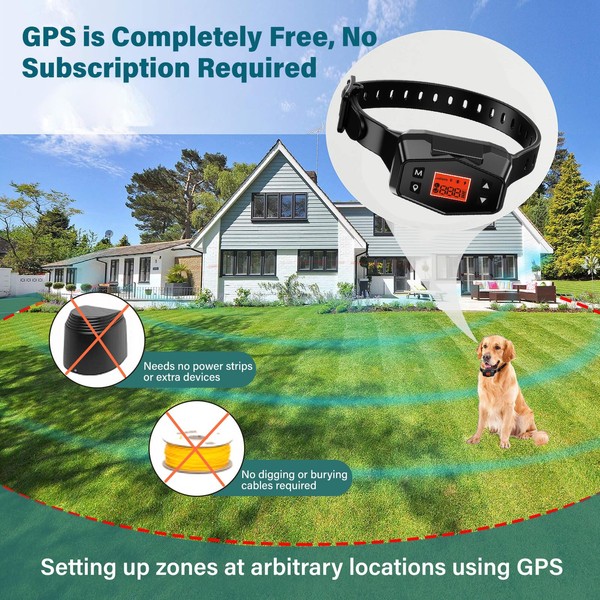 Wireless GPS Invisible Fence for Dogs - No Wires Needed,