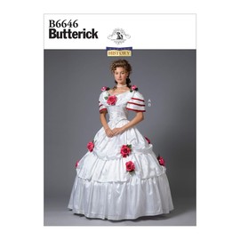 BUTTERICK B6646A5 Women's Historical Two Piece Gown Costume Sewing Pattern by Nancy Farris-Thee Size 6-14