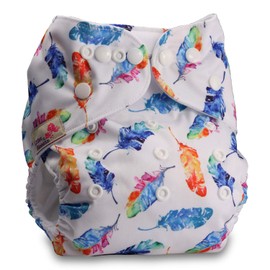 Littles & Bloomz, Reusable Pocket Cloth Nappy, Fastener: Popper, Set of 1, Pattern 48, with 1 Bamboo Insert