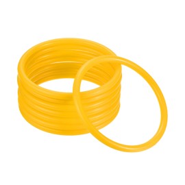 M METERXITY 24 Pack Carnival Toss Rings - Plastic Round Throw Hoops, Apply to Parties/Interactive Games (3.35", Yellow)