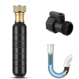 YFaith Drain Bubble, Rubber Drain Bubble for 1.5 to 3 Inch Main Pipes, Black Pipe Cleaning Accessories with 3/4 Inch Shut-off Valve, Clogging Drain for Sinks, Showers, Swimming Pool Drains