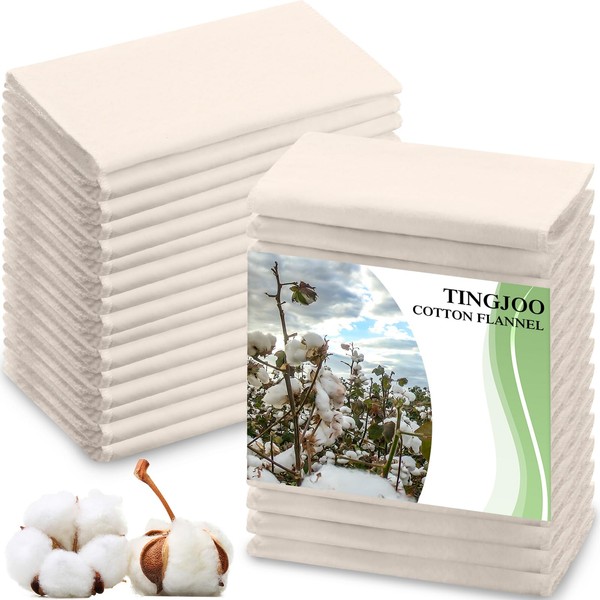 30 Pcs Organic Cotton Flannel for Castor Oil Pack Wrap