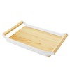 Enkrio Wood Serving Tray with Handles 16 Inches Decorative Rectangle