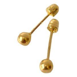 Aretes Broqueles De Oro 10k Para Nina Bolita 3mm Joyeria Infantil Fina Comodos Seguros Hipoalergenicos Lujo Elegante Uso Diario Regalo Bautizo Cumpleaños Recien Nacida Alta Calidad Garantia