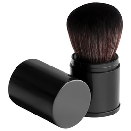 Thyonta Retractable Convenient Large Loose Powder Brush Soft and Fluffy Multi-Purpose Make-Up Brush Designed for Girls, Women, Blushers, Make-Up（Black）